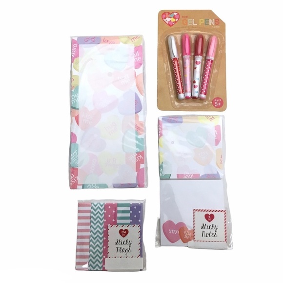 Valentine’s Planner Kit Stationery Set List Pad Sticky Notes Page Flags Gel Pens - Picture 1 of 5